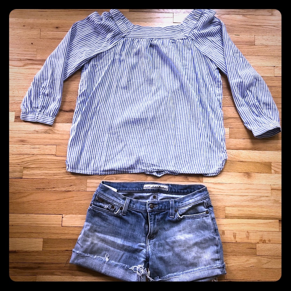 Old Navy blue&white long sleeve size L